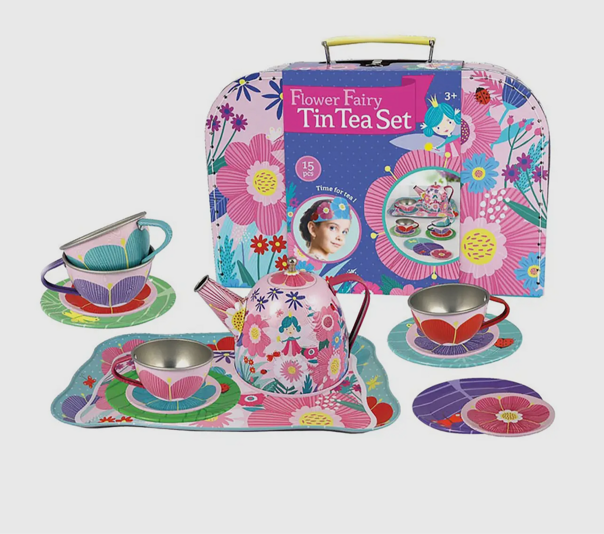 Bright Stripes | Flower Fairy Tin Tea Set