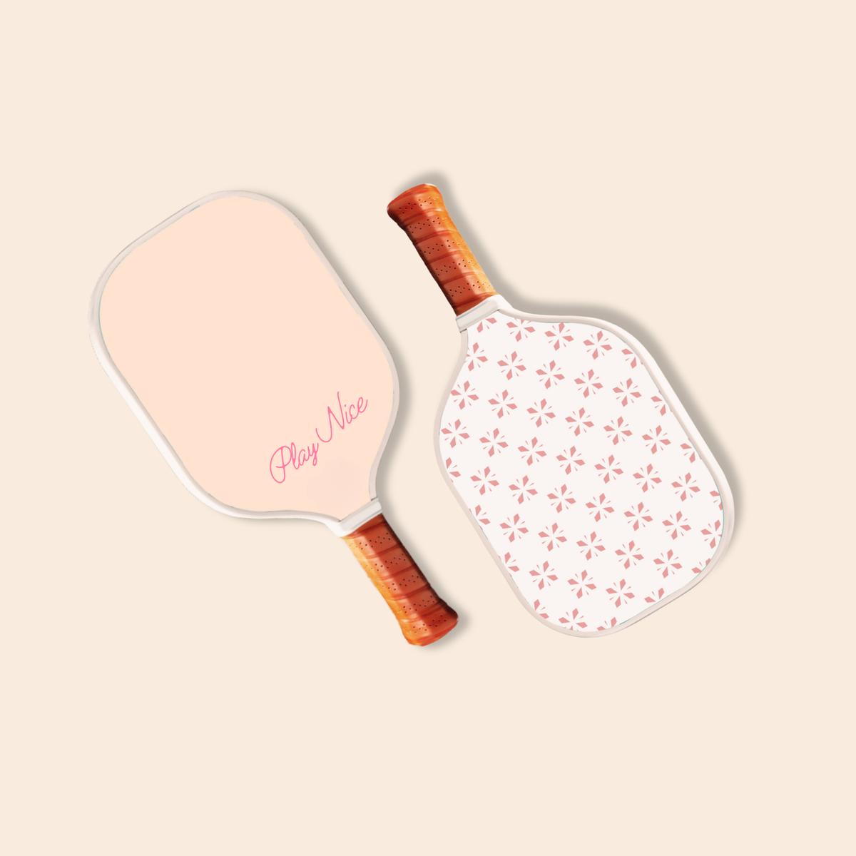 Polished Prints | Kids Pink Checkered Pickleball Paddle