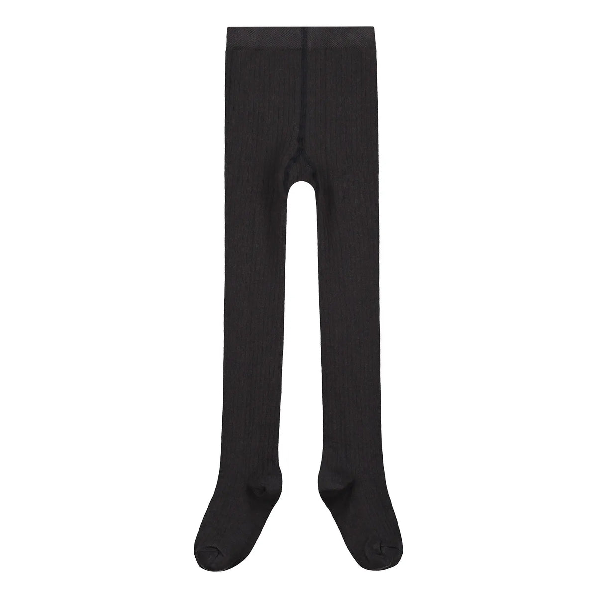 Gray Label | Organic Cotton Ribbed Tights - Nearly Black