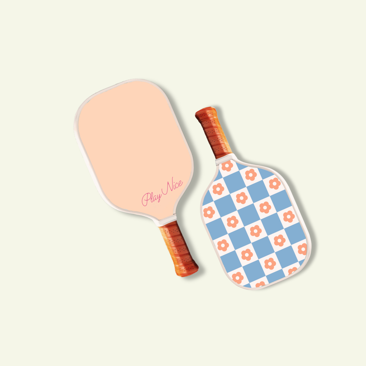 Polished Prints | Kids Blue Checker Pickleball Paddle