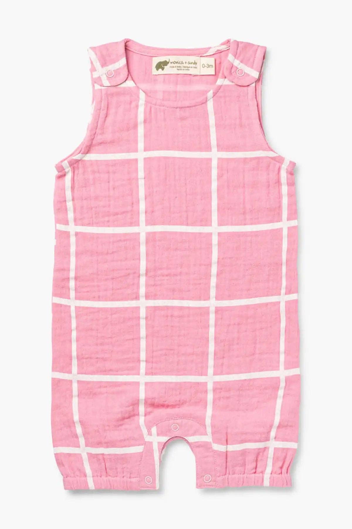 Monica &amp; Andy | Pink Gauze Bubble Romper