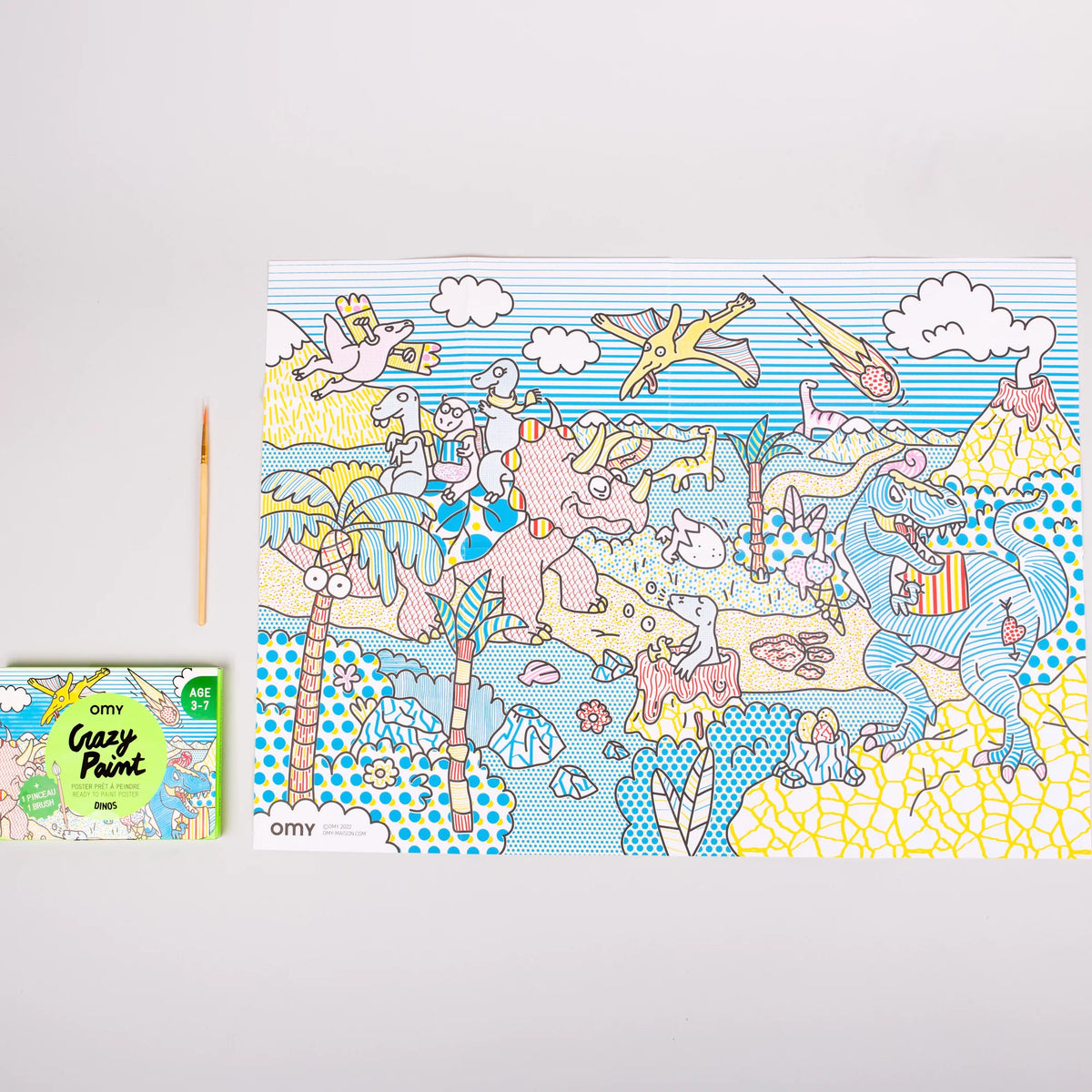 OMY | Crazy Paint Poster Dinos