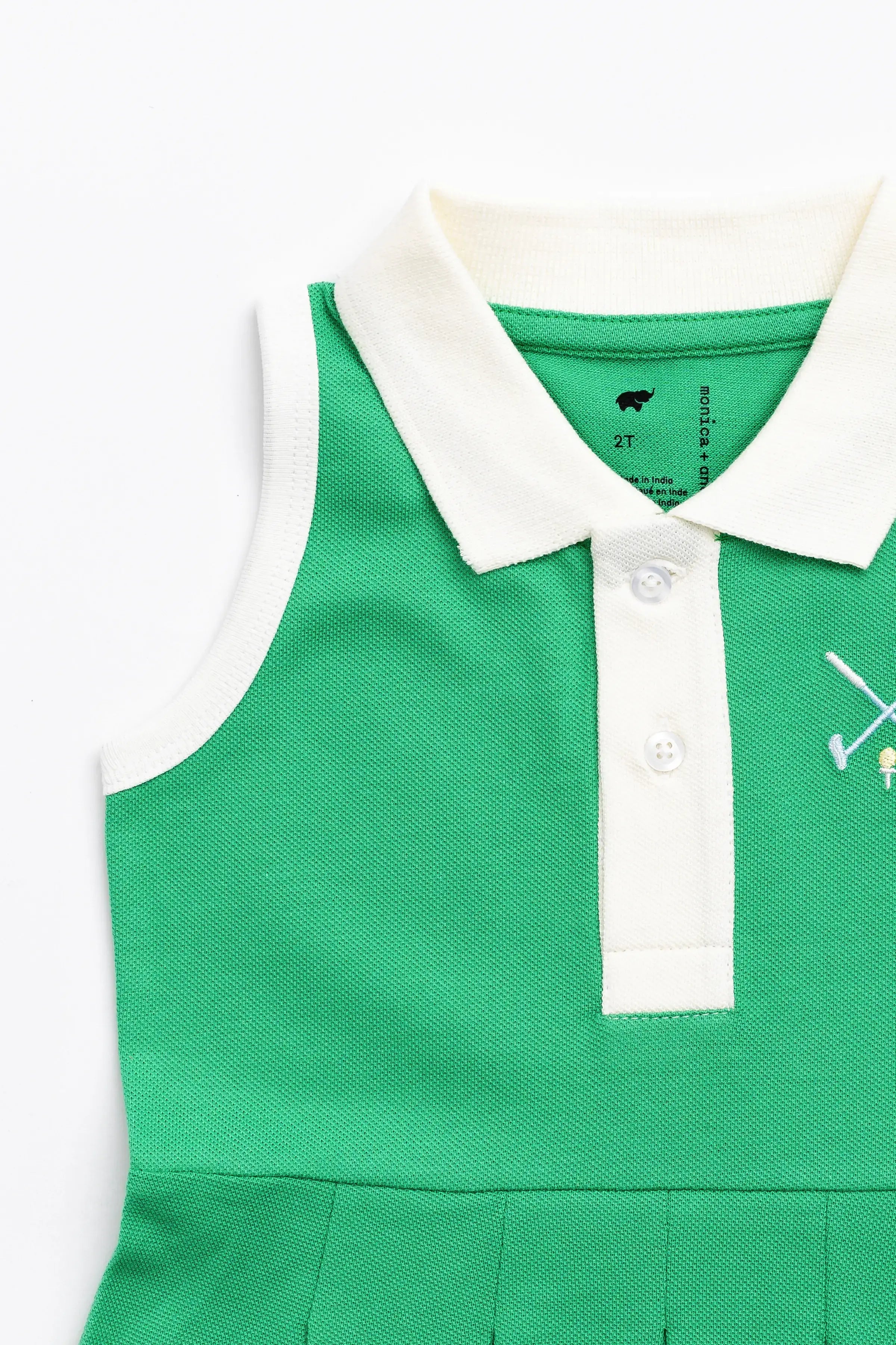 Monica & Andy | Green Pleated Tennis Dress