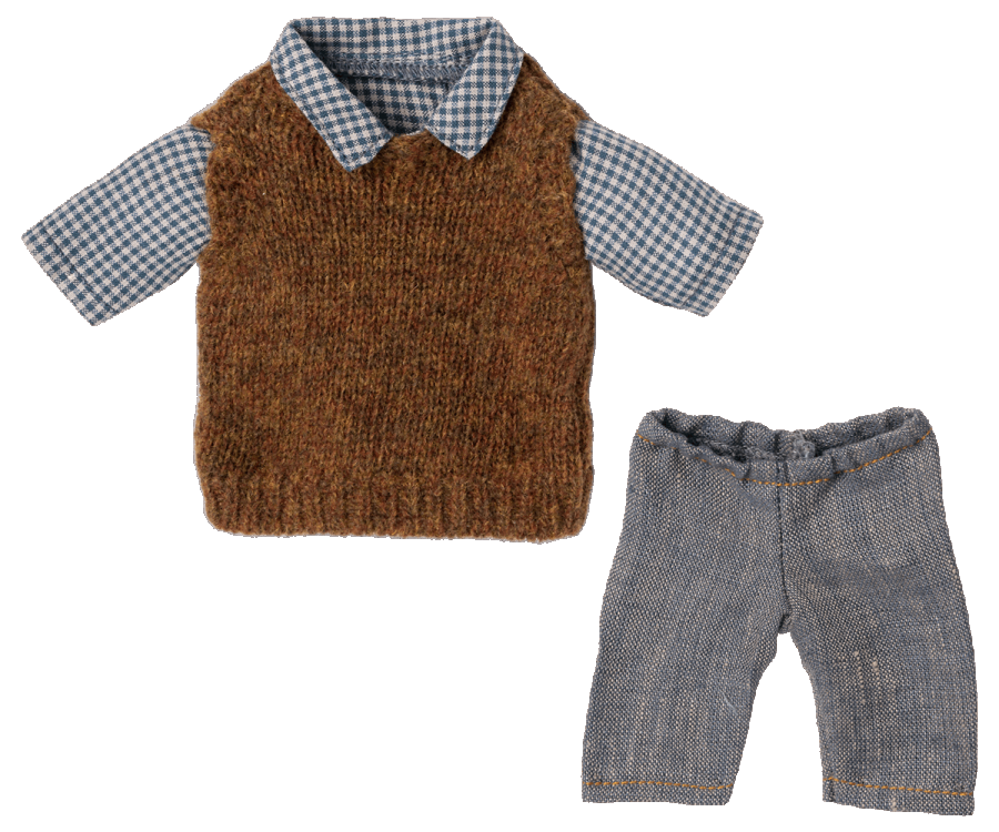 Maileg | Shirt, Slipover + Pants for Teddy Dad