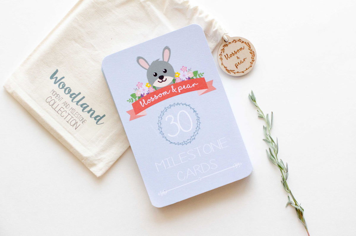 Blossom + Pear - Woodland Baby Moment and Milestone Cards - Seedling &amp; Co.
