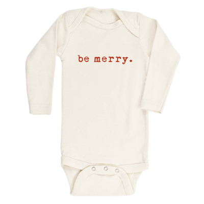 Tenth &amp; Pine || Be Merry || Organic Long Sleeve Bodysuit