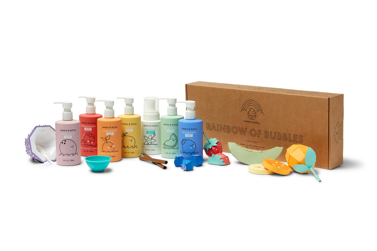 Dabble &amp; Dollop | Rainbow of Bubbles Shampoo, Bubble Bath &amp; Body Wash Set