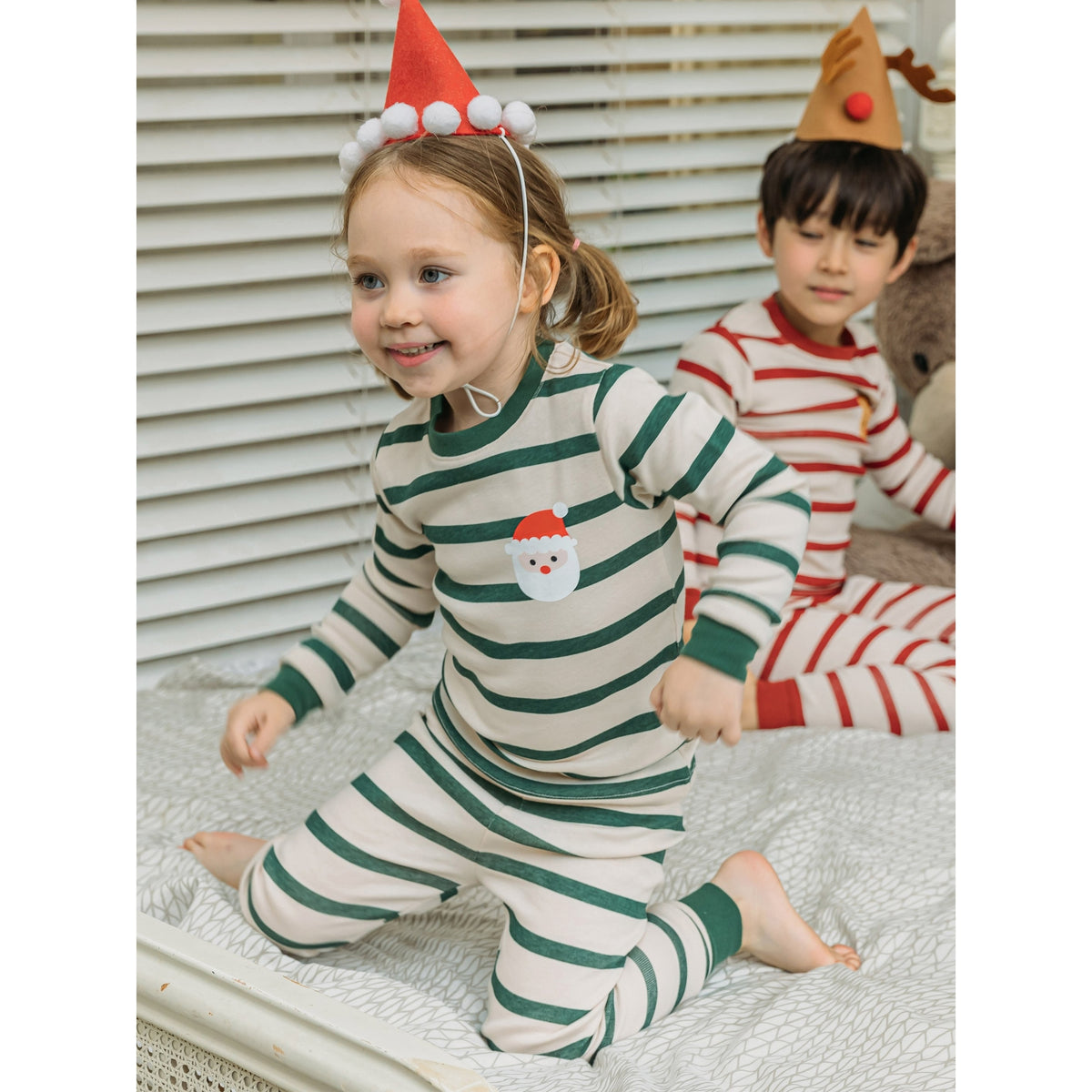 Maykids | Santa Striped Organic Christmas Pajama Set