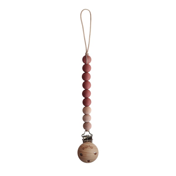 Mushie | Cleo Pacifier Clip - Redwood