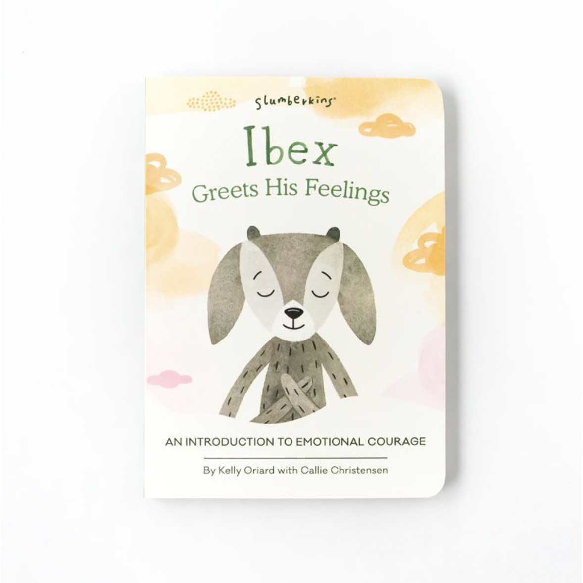 slumberkins ibex greets his feelings board book front cover