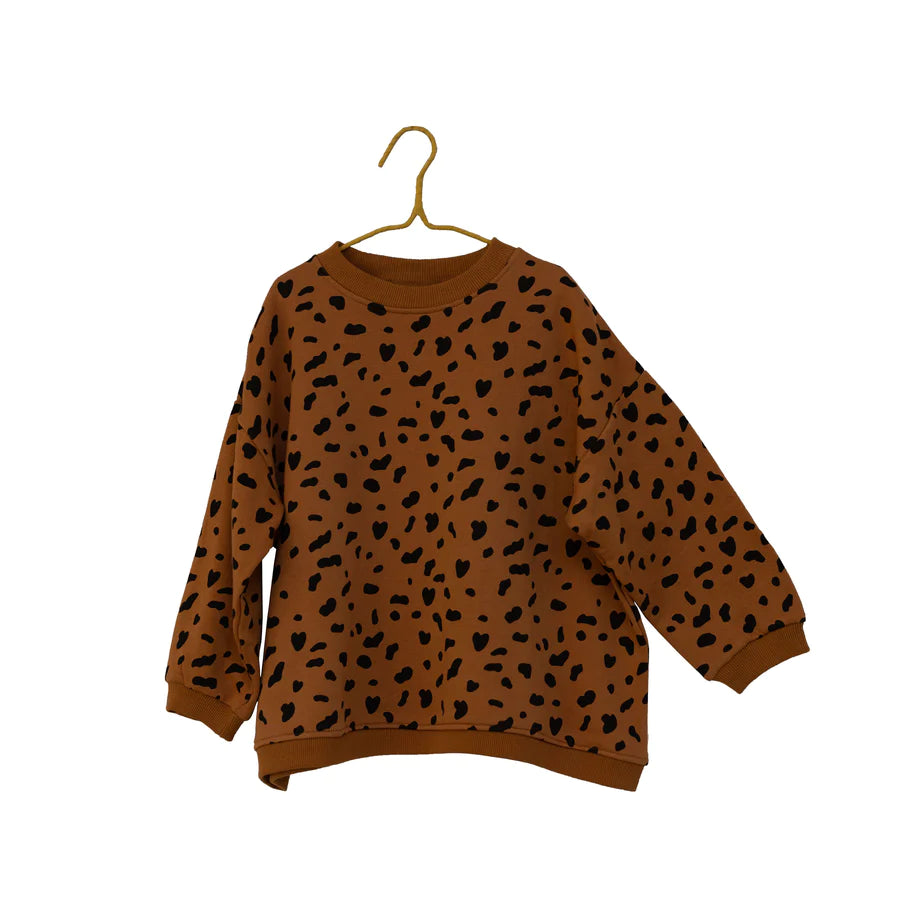 Oversized Sweatshirt Clay Cheetah Print Seedling Co