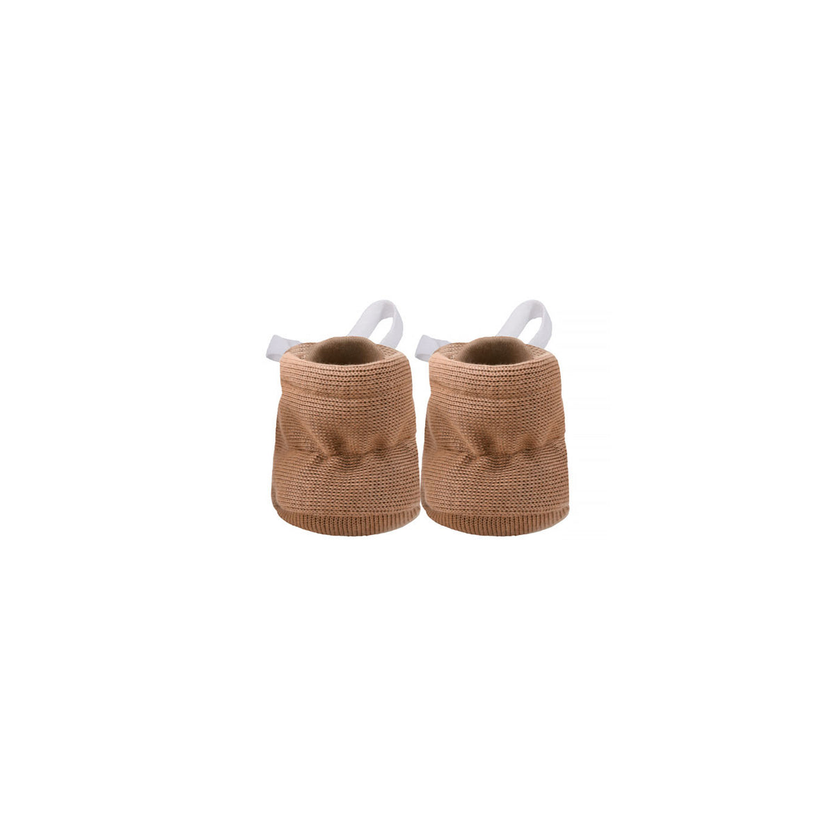 uaua baby booties in chocolate back view