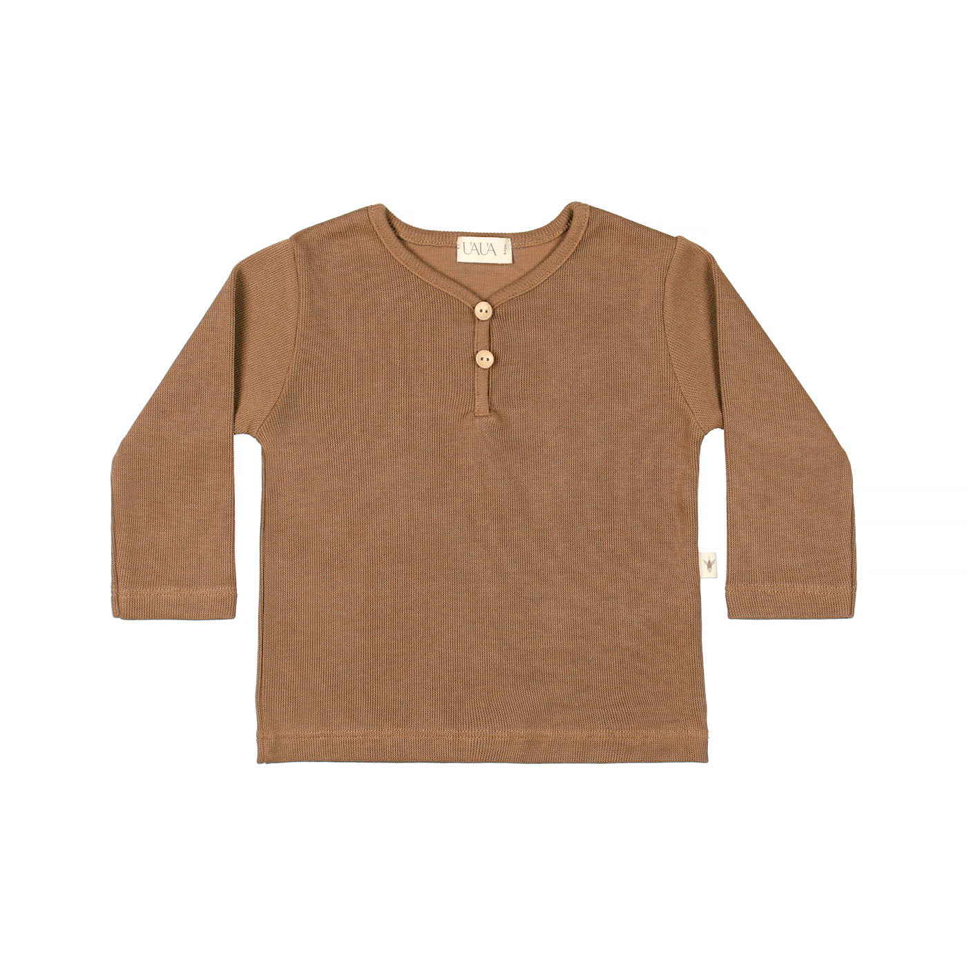 uaua-long-sleeve-henley-chocolate-single-image
